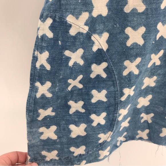 Anthropologie PO-EM Tunic Chambray Blue X’s Sz Medium - Picture 7 of 8